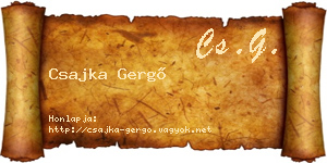 Csajka Gergő névjegykártya