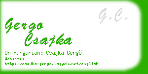 gergo csajka business card